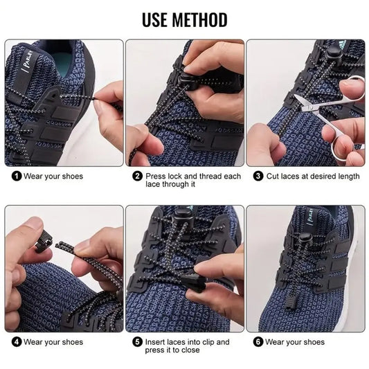 Sneaker Laces 120CM suitable for Sneakers - Elastic laces without a tie - Suitable for students and adults - With strong buckle and quick-release function (White) - Image 3