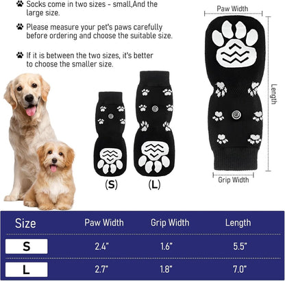 Dog Shoes - Dog Shoe Paw Pads - Non-slip Dog Socks 4-Piece Set - Dog Socks with Adjustable Shoulder Straps - Cotton Dog Socks Suitable for Small and Large Dogs - Waterproof - Non-slip - Dog Shoes (L) - Image 5