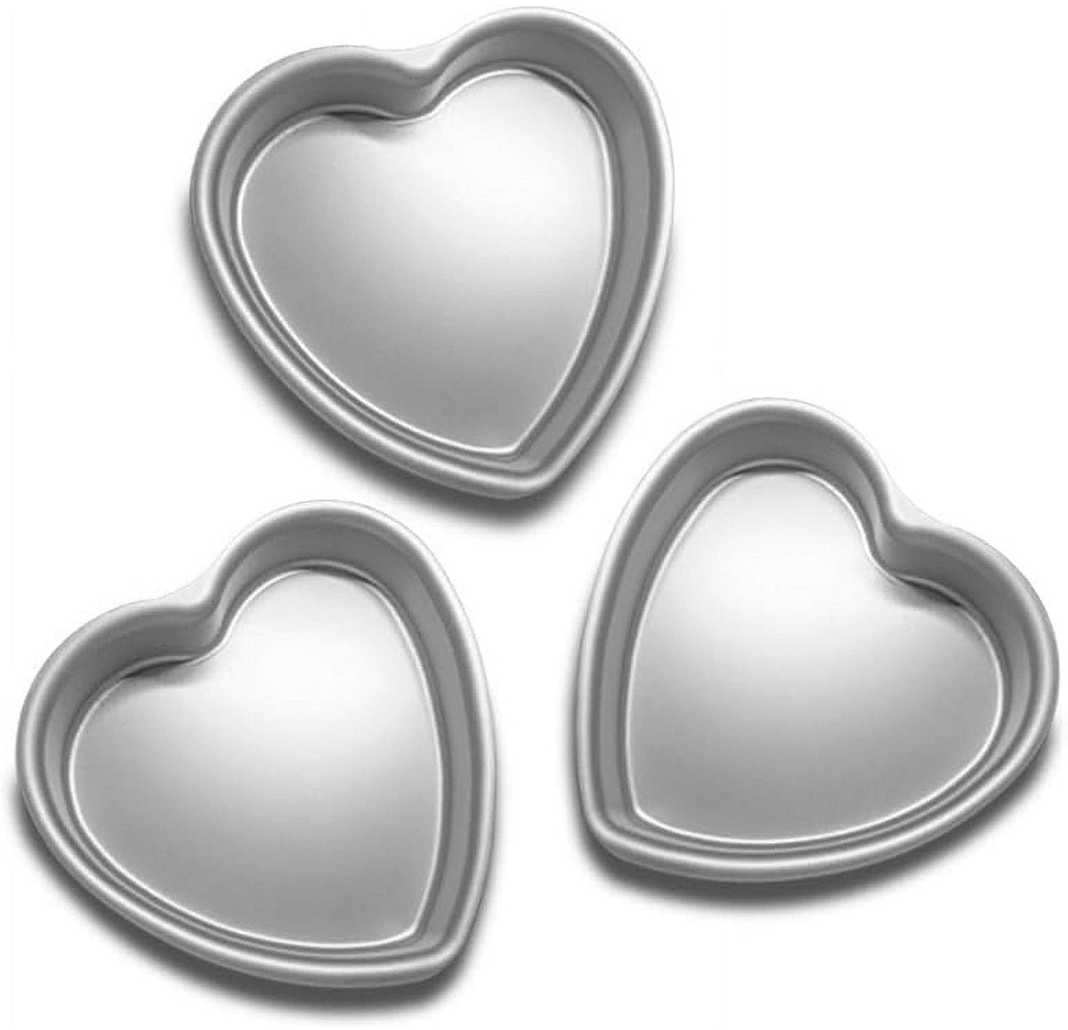 Heart-shaped baking tins - Aluminum baking tins - Valentine's Day, weddings, birthdays, etc. (Set of 3 heart-shaped baking tins, 20 x 5 cm) - Image 2