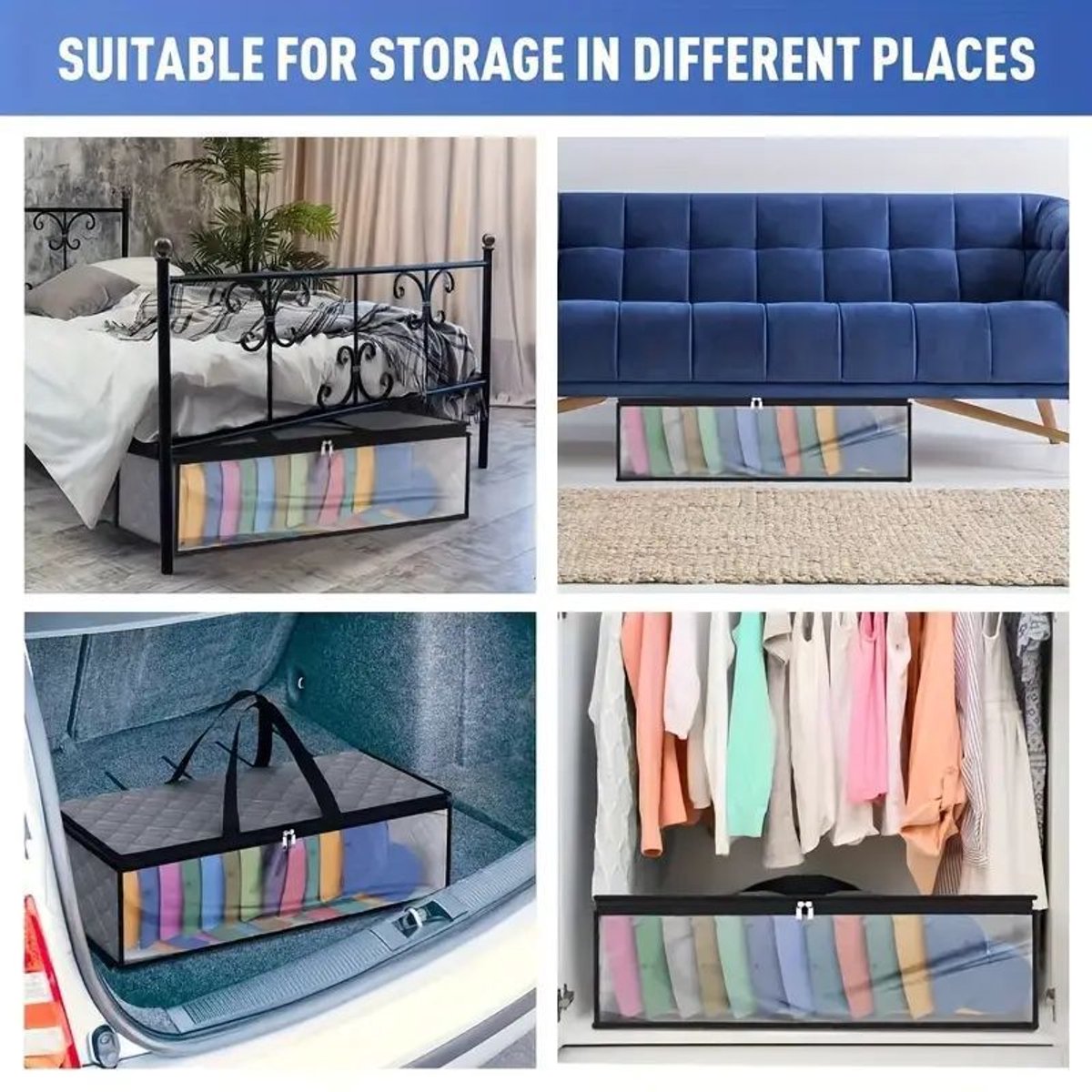 Cap Storage Bag | Set of 2 Storage Bag / Storage Sleeve - for baseball caps and other caps | Cap Organizer with 2 Handles for Closet | Moisture Protection - Gray - Image 3
