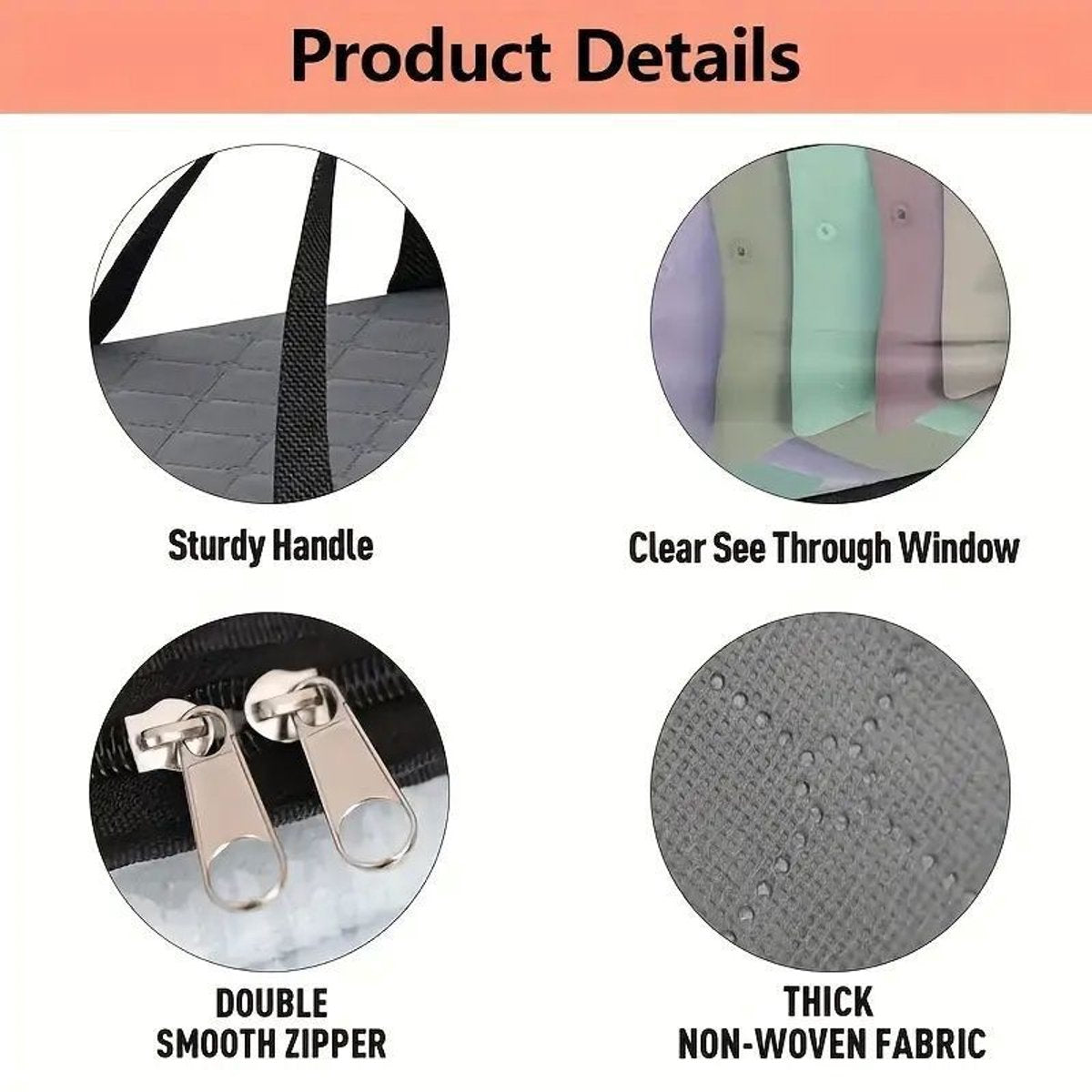 Cap Storage Bag | Set of 2 Storage Bag / Storage Sleeve - for baseball caps and other caps | Cap Organizer with 2 Handles for Closet | Moisture Protection - Gray - Image 4