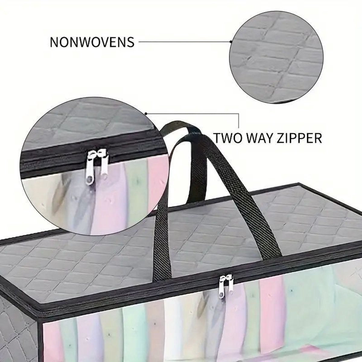 Cap Storage Bag | Set of 2 Storage Bag / Storage Sleeve - for baseball caps and other caps | Cap Organizer with 2 Handles for Closet | Moisture Protection - Gray - Image 5