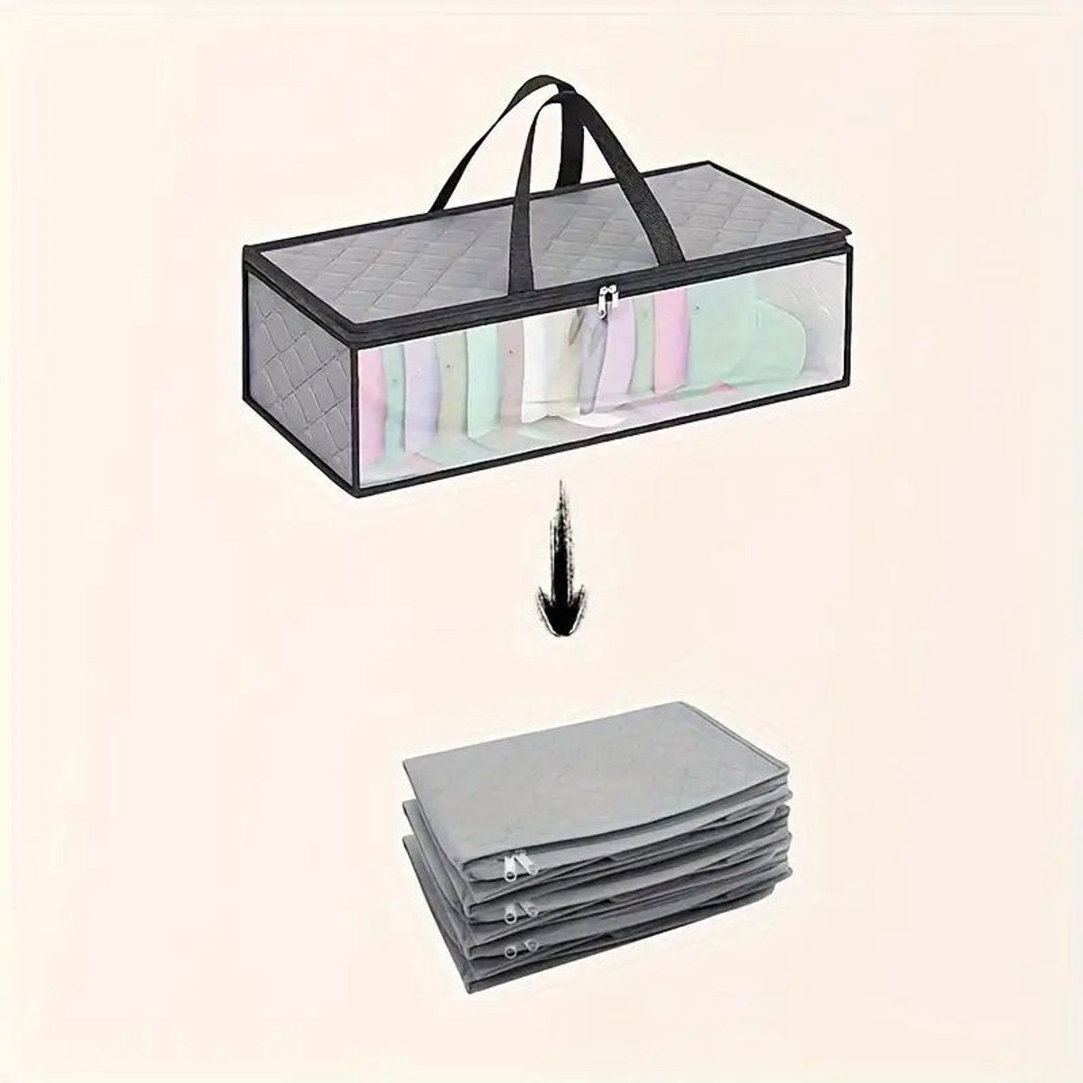 Cap Storage Bag | Set of 2 Storage Bag / Storage Sleeve - for baseball caps and other caps | Cap Organizer with 2 Handles for Closet | Moisture Protection - Gray - Image 9