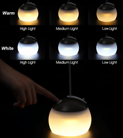 Night Light - Outdoor Camping Lamp - Atmospheric Decorative Lighting - Round Camping Lamp - 3 Brightness Levels - Hook Mount - Suitable for emergencies, tents, fishing, and other occasions. (Green) - Image 4