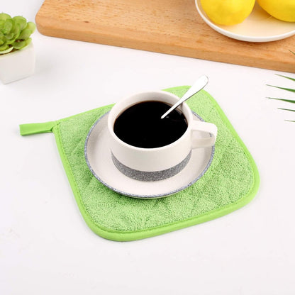 Placemat - Set of 5 Insulation Mats for the Kitchen - Heat Resistant Insulation Mats - Large Coasters for Daily Cooking and Baking (Dimensions: 6.5 x 6.5 Inches, Color: Light Green) - Image 2