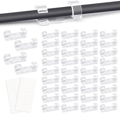 Transparent Cable Clips Self-Adhesive – Cable Organizer – 120 pieces – Cable Tray – Cable Ties – Cable Lock – Desk Organizers – Organizer – Cable Trays – Cable Management – Clips – Ties
