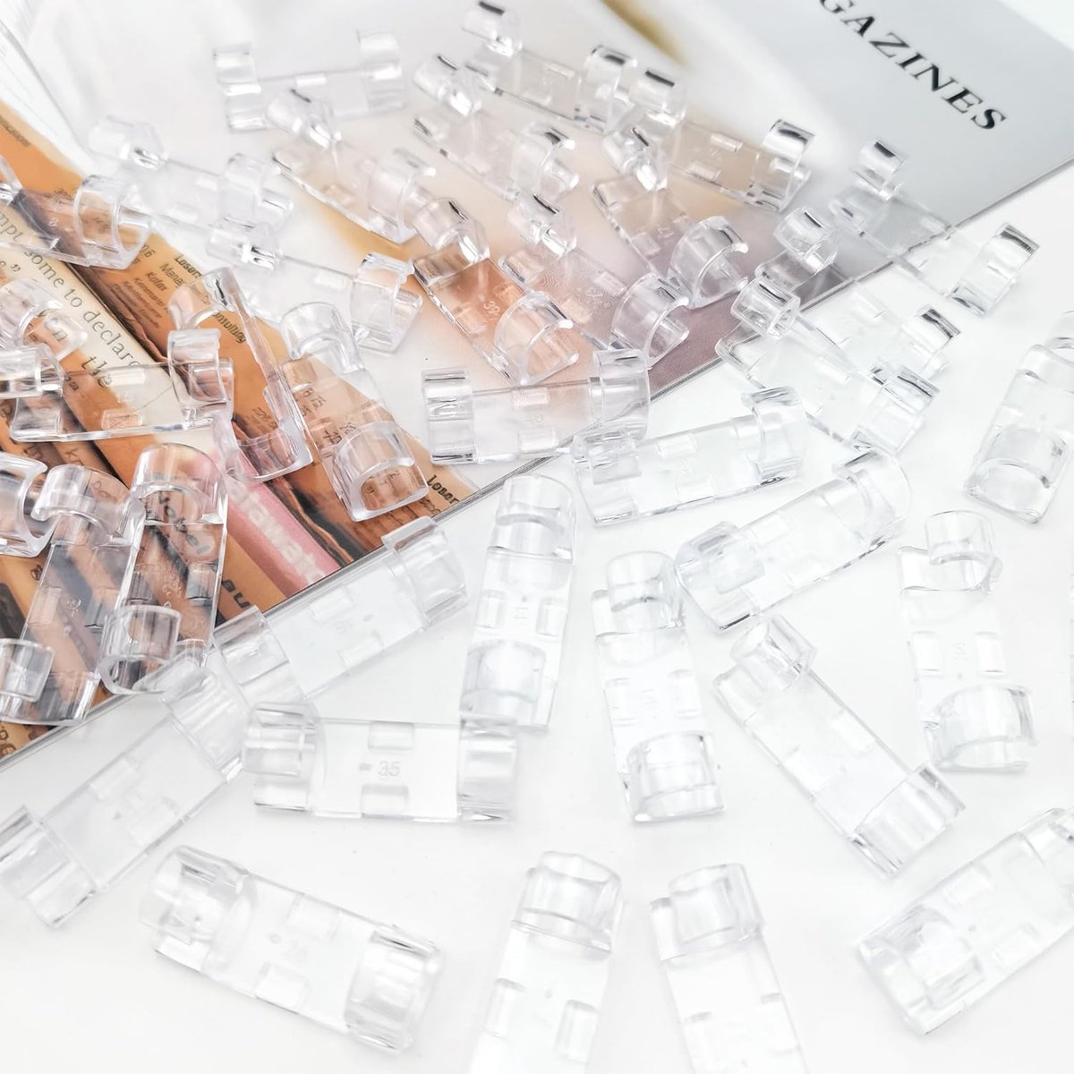 Transparent Cable Clips Self-Adhesive – Cable Organizer – 120 pieces – Cable Tray – Cable Ties – Cable Lock – Desk Organizers – Organizer – Cable Trays – Cable Management – Clips – Ties - Image 3