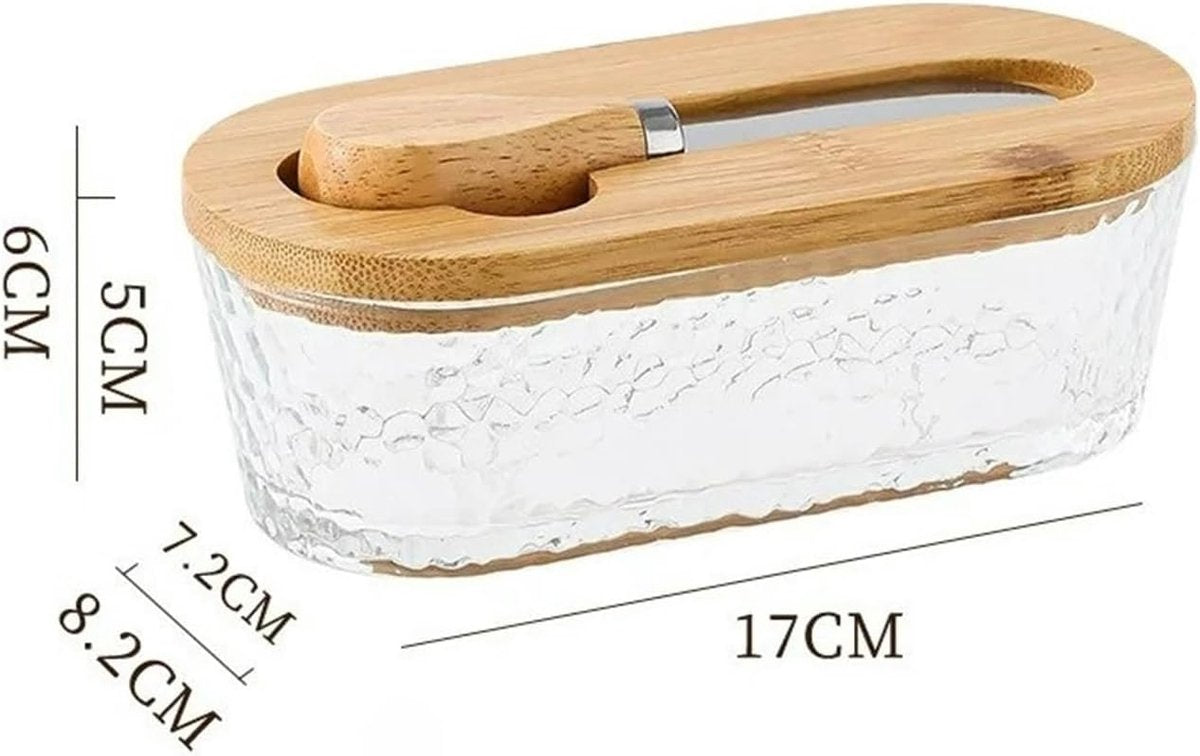 Airtight Containers - Airtight Containers with Butter - Airtight Containers with Cheese - With Butter Knife - Unbreakable Glass Food Containers - With Silicone Sealing Ring - Kitchen Butter Container (Type A) - Image 3