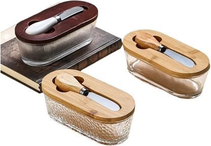 Airtight Containers - Airtight Containers with Butter - Airtight Containers with Cheese - With Butter Knife - Unbreakable Glass Food Containers - With Silicone Sealing Ring - Kitchen Butter Container (Type A) - Image 4
