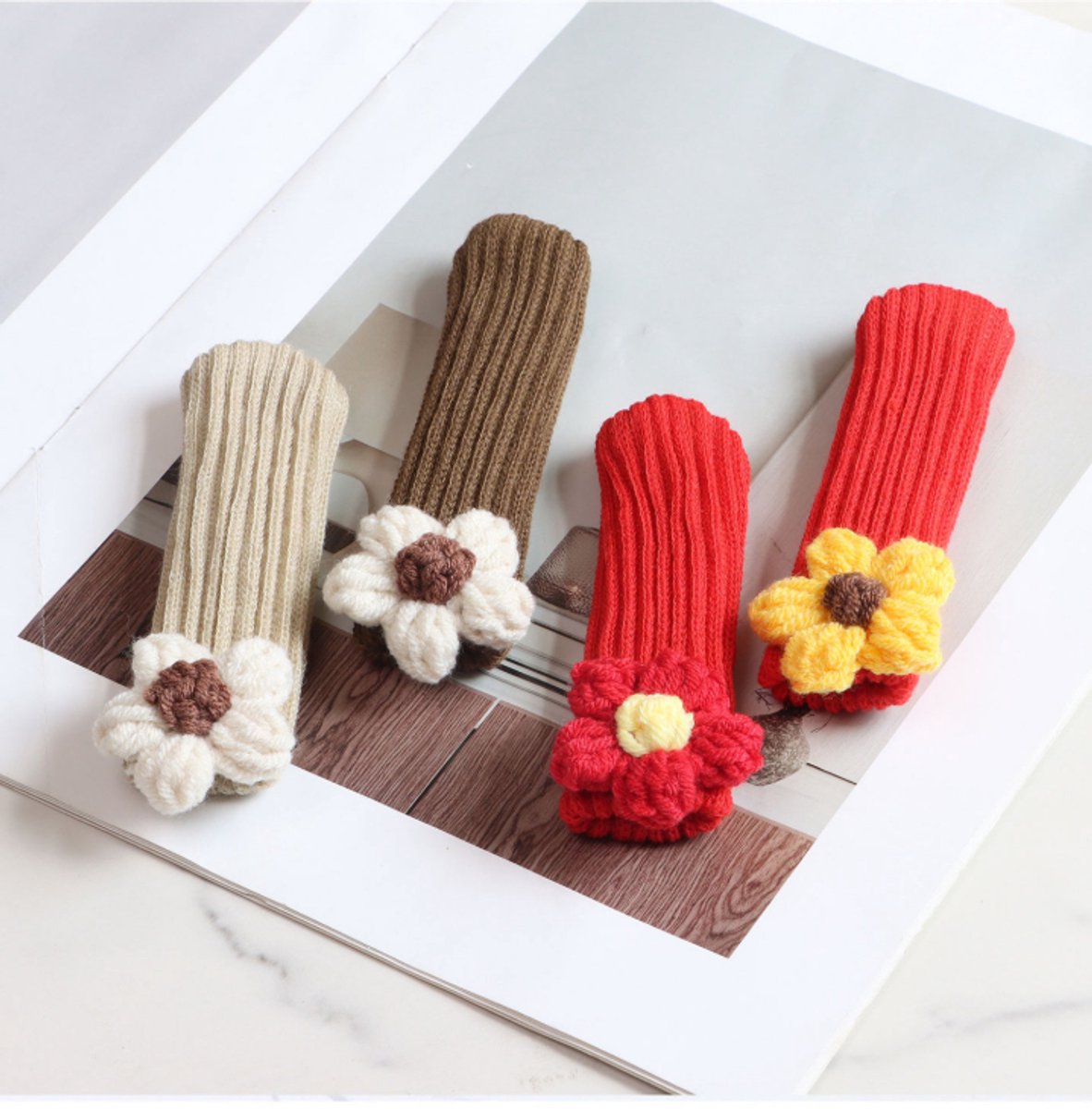 Door Handle Gloves - 4-Piece Set - Knitted Door Handle Gloves - Soft Door Handle Gloves - Warm Door Handle Gloves for Winter - Image 2