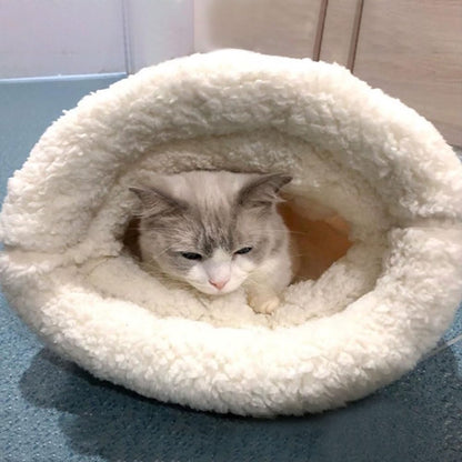 Cat Bed - Pet Sleeping Bag - Warm Pet Bed - Winter Cat House - Suitable for Indoor Use - Comfortable and Sheltered - Give Your Pet a Warm Hideaway (Pink, One Size) - Image 2