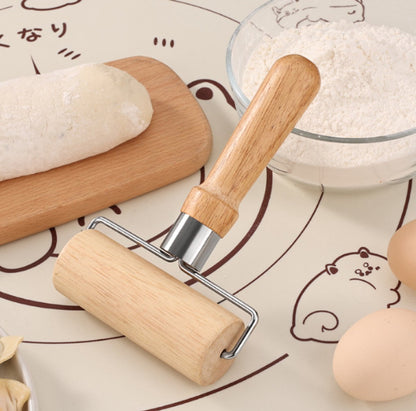 Dough Rolling Machine - Double-Sided Wooden Dough Rolling Machine - Three-Piece Set - Hand Baking Utensils - Smooth Non-Stick Coating - Suitable for Baking Dough, Fudge, Pizza, Cookies, Bread - Image 3