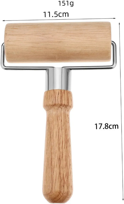 Dough Rolling Machine - Double-Sided Wooden Dough Rolling Machine - Three-Piece Set - Hand Baking Utensils - Smooth Non-Stick Coating - Suitable for Baking Dough, Fudge, Pizza, Cookies, Bread - Image 5