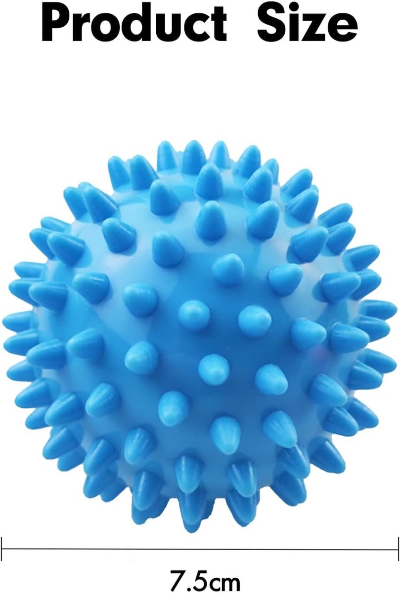 Massage Balls - (Pack of 3) - Trigger Point Massage Balls - Massage Balls with Soothing Points - Pointed Balls - Hedgehog Balls - Trigger Point Exercise Balls - For massaging leg, shoulder, hip and foot muscles (Blue/Black 7.5 cm) - Image 6