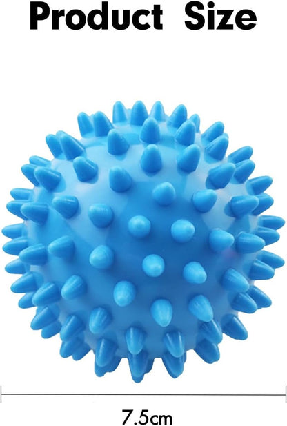 Massage Balls - (Pack of 3) - Trigger Point Massage Balls - Massage Balls with Soothing Points - Pointed Balls - Hedgehog Balls - Trigger Point Exercise Balls - For massaging leg, shoulder, hip and foot muscles (Blue/Black 7.5 cm) - Image 6