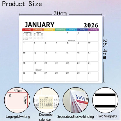 2026-2027 Magnetic Fridge Calendar - Agenda Calendar 2026 - Agenda Calendar 2026 - Calendar 2026 Weekly Calendar - 18 Month Planning Board (Jan 2026 - Jun 2027) - Large Format 30x25 cm - Sustainable Paper - Image 2