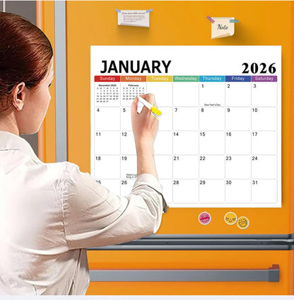 2026-2027 Magnetic Fridge Calendar - Agenda Calendar 2026 - Agenda Calendar 2026 - Calendar 2026 Weekly Calendar - 18 Month Planning Board (Jan 2026 - Jun 2027) - Large Format 30x25 cm - Sustainable Paper - Image 3