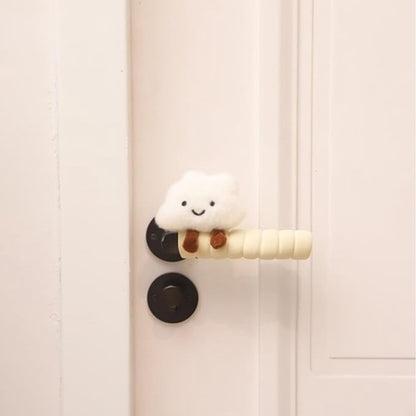 Protective Cover - Set of Two - Cute Cloud-Shaped Door Handle Gloves - Decorative Door Handle Protector Cover - Door Accessories (White) - Image 2