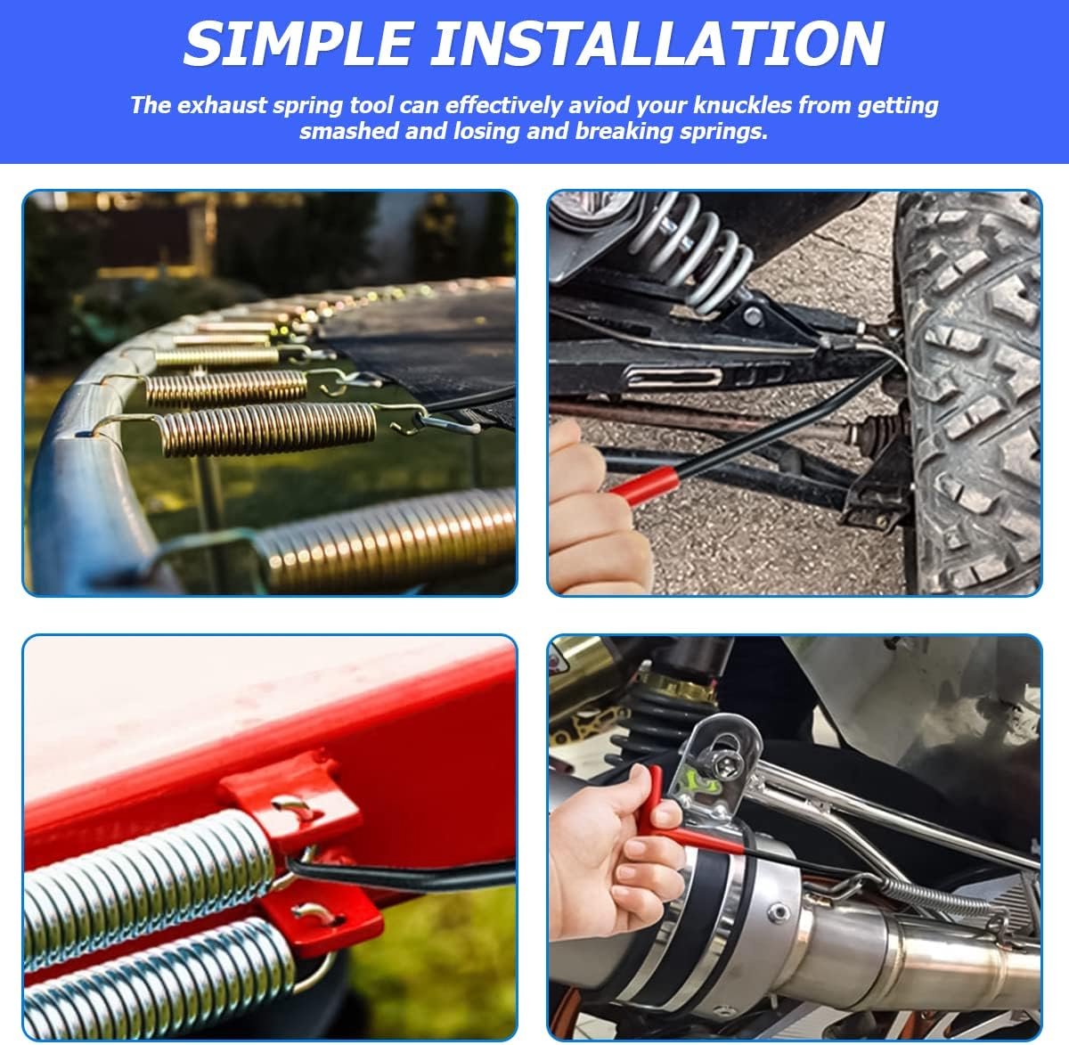 Brake Spring Hook - 2-Piece Set - Exhaust Spring Puller - Motorcycle | Bicycle | Spring Puller - Special T-Shaped Tool - Image 5