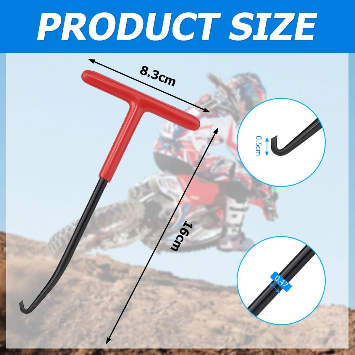 Brake Spring Hook - 2-Piece Set - Exhaust Spring Puller - Motorcycle | Bicycle | Spring Puller - Special T-Shaped Tool - Image 6