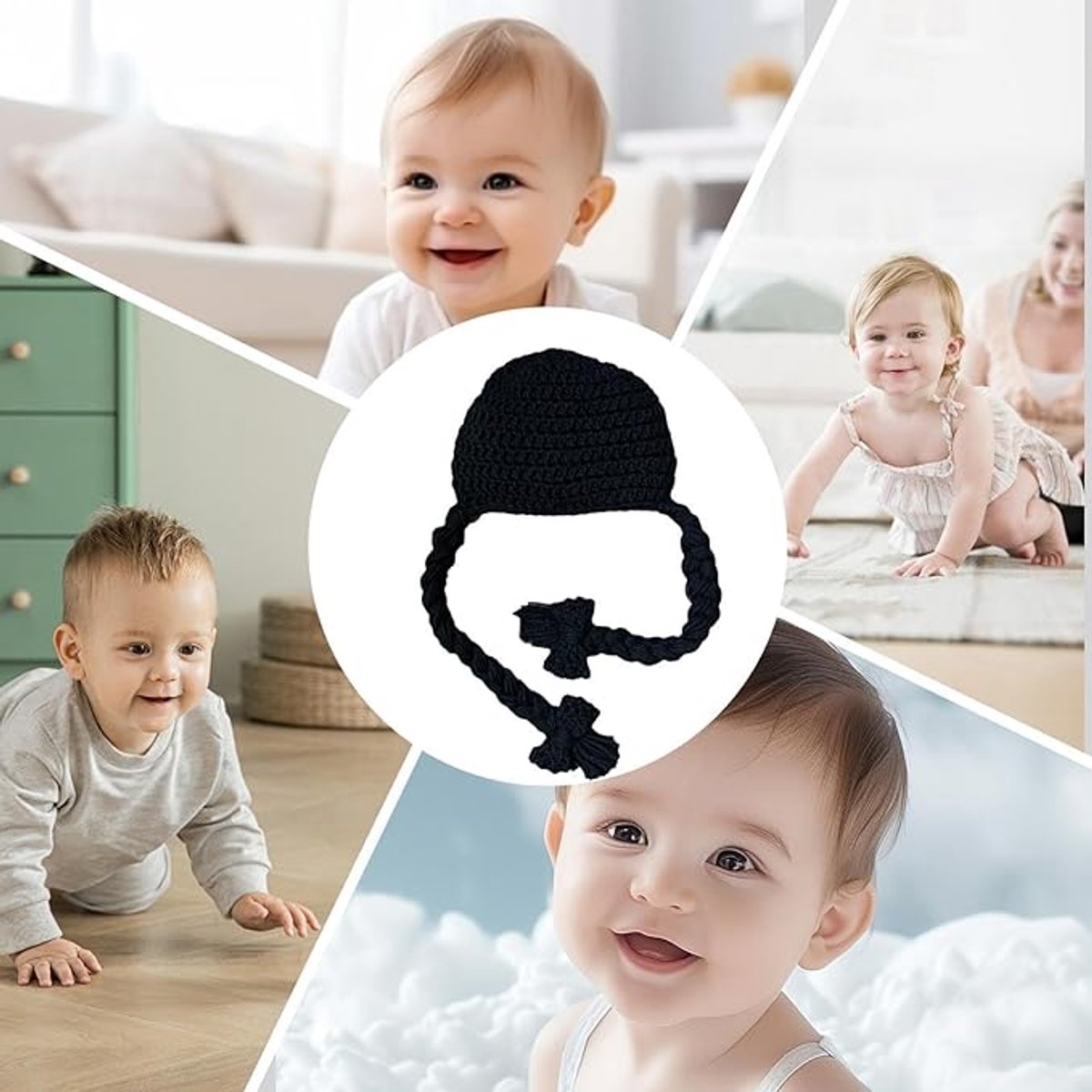 Knitted Hats - Knitted Baby Hats - Cute Long Knitted Hats - Cute Photo Accessories - Winter Baby Headbands - Cute Hats Suitable for Newborns and Babies from 0-6 Months - Image 3