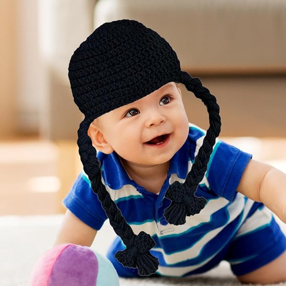 Knitted Hats - Knitted Baby Hats - Cute Long Knitted Hats - Cute Photo Accessories - Winter Baby Headbands - Cute Hats Suitable for Newborns and Babies from 0-6 Months - Image 4