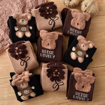 Socks 3-pack - House socks - fluffy socks - Casual socks - Indoor & Outdoor Wearable - Soft & Warm - socks men - socks women - Unisex Women - Size 36 to 42 - Black Bear - Image 2
