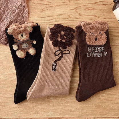 Socks 3-pack - House socks - fluffy socks - Casual socks - Indoor & Outdoor Wearable - Soft & Warm - socks men - socks women - Unisex Women - Size 36 to 42 - Black Bear - Image 4