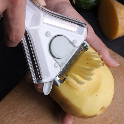 Peeler - 3-in-1 Peeler - Ergonomic - Can be used for peeling, grating and slicing - Blue - Image 4