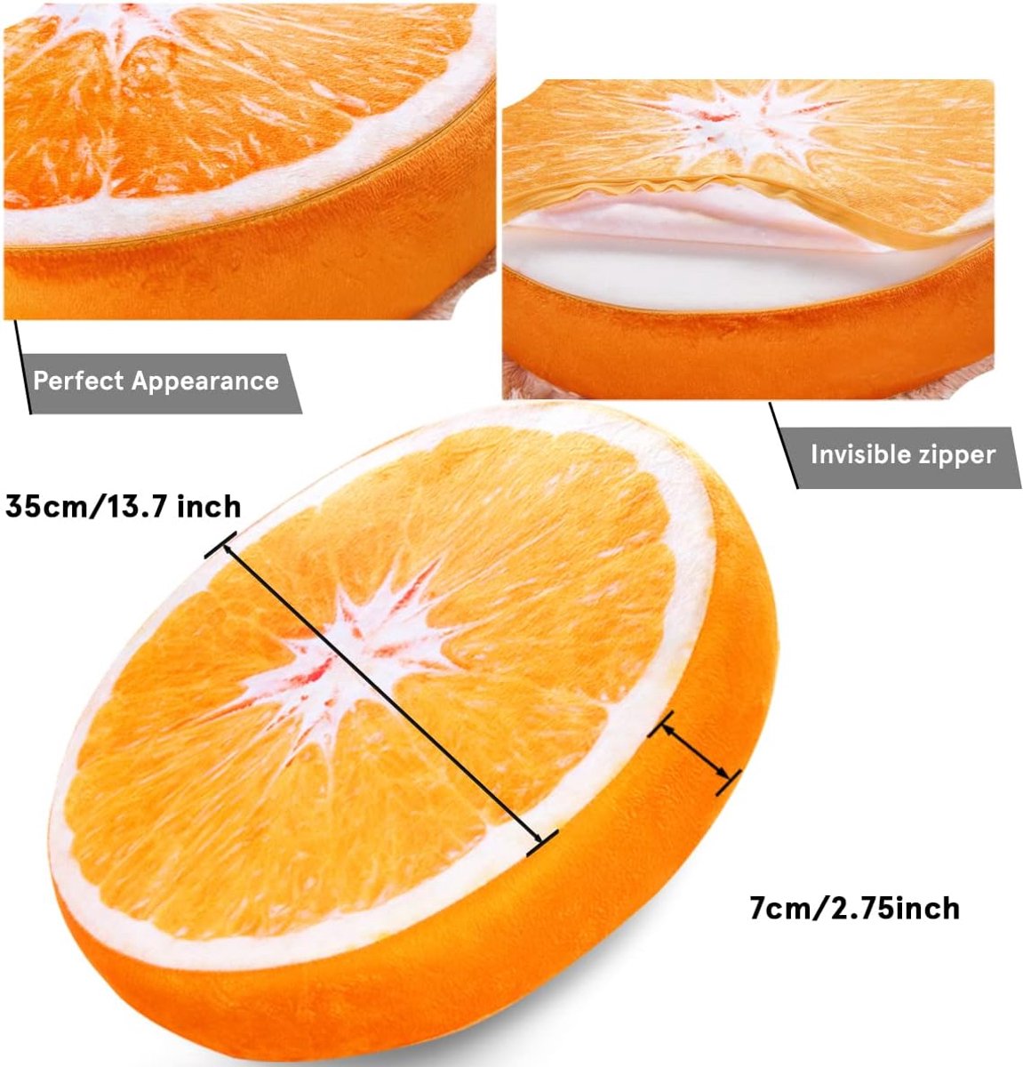 Round decorative cushion - soft filled cushion - play cushion - 40 cm - orange - suitable for sofas, chairs, floors, armchairs - Image 5