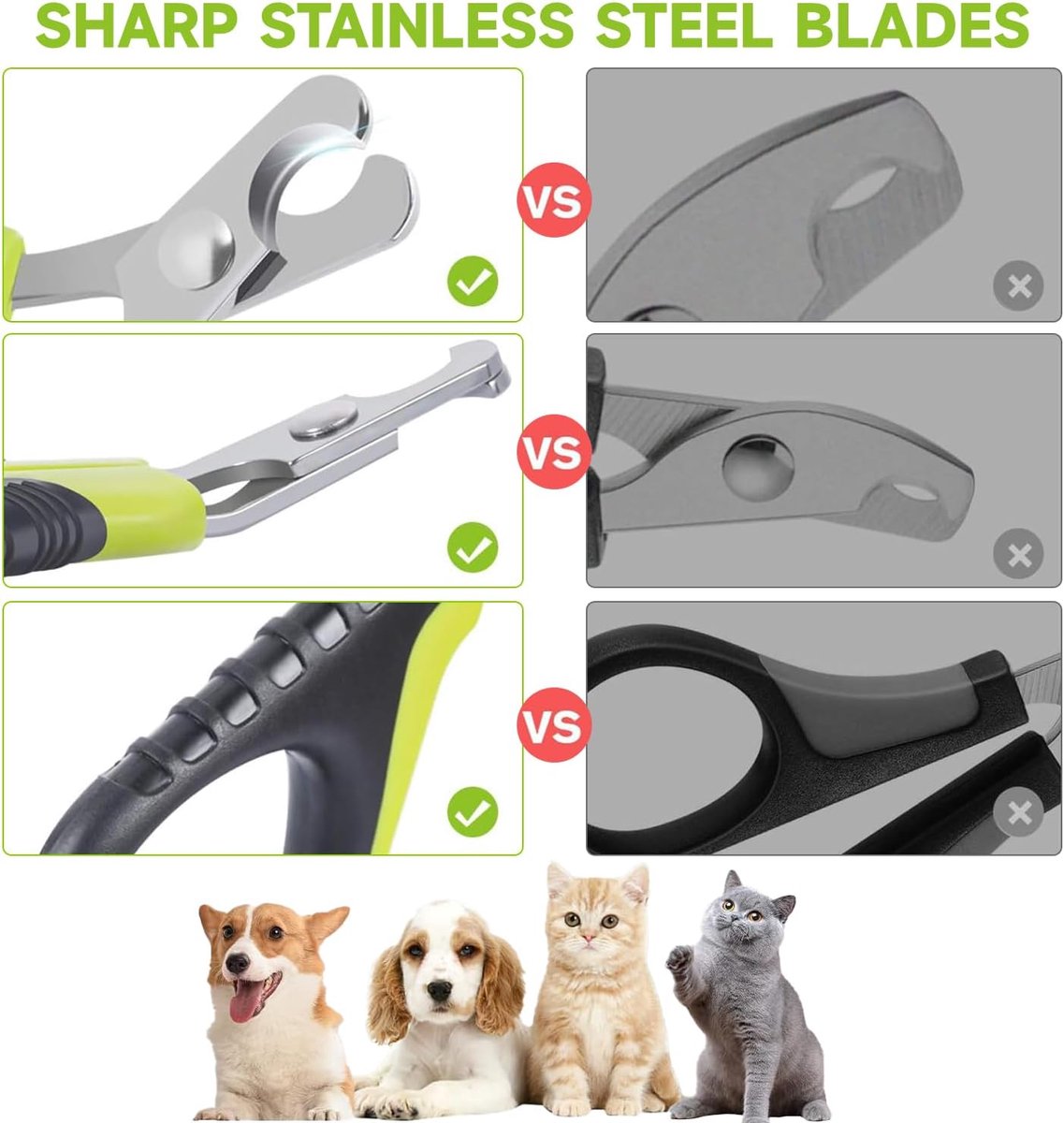 Pet Nail Clippers - Professional Pet Nail Clippers - Scissors - Stainless Steel - Cat Nail Clippers - Suitable for Small Dogs, Puppies, and Cats - Image 2