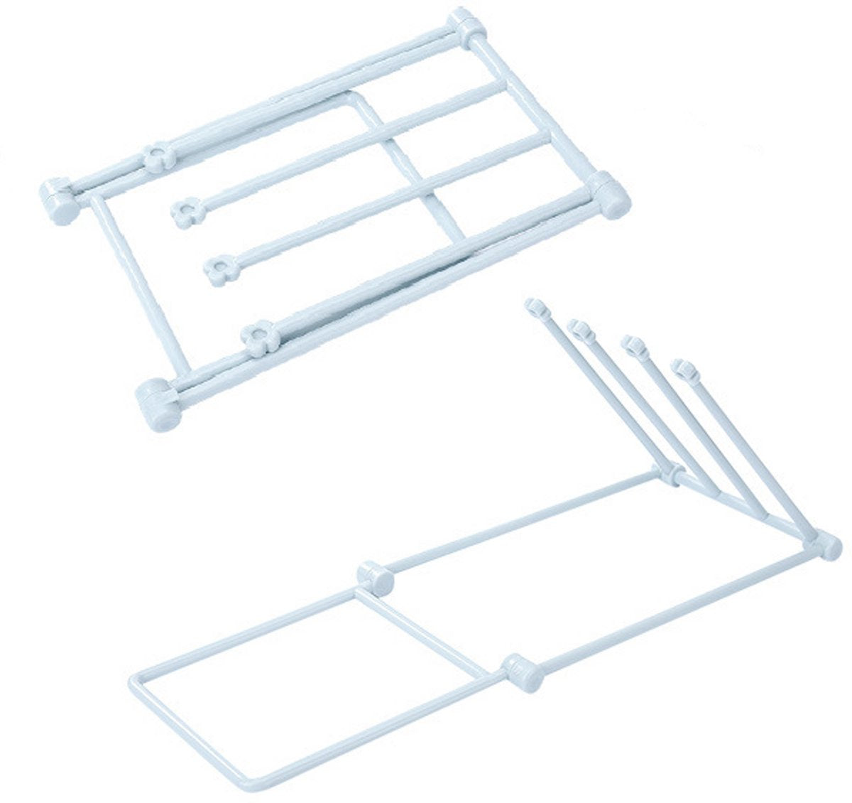 Storage Rack (Set of 2) - Kitchen Storage Rack - Space-Saving - Folding Rack - With 4 Supports, Corrosion-Resistant, Suitable for Storing Dishcloths, Cups and Baby Bottles - PP Material (Blue) - Image 2