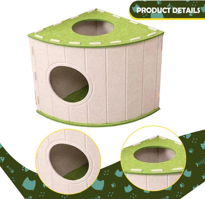 Cat House - Cat Basket - Cat Den - Felt-Shaped Cat Bed - Suitable for All Seasons - Warm | Scratch-Resistant - Pet Bed | Deep Sleeping Bed - Beige - Image 2