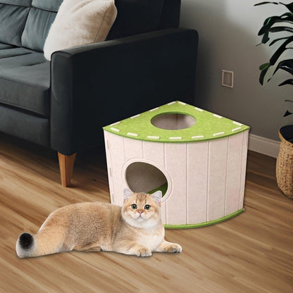 Cat House - Cat Basket - Cat Den - Felt-Shaped Cat Bed - Suitable for All Seasons - Warm | Scratch-Resistant - Pet Bed | Deep Sleeping Bed - Beige - Image 5