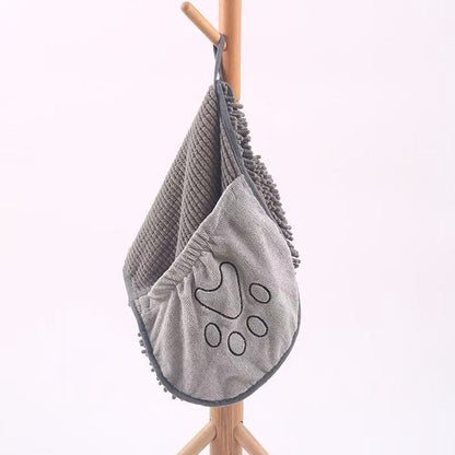Dog Towel - Quick-drying dog towel - Super absorbent dog towel - Bath towel for dogs - Comfortable paw pockets - Suitable for indoor and outdoor use - Durable material - Machine washable (Gray, 62 x 25 cm) - Image 2
