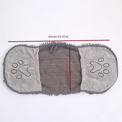 Dog Towel - Quick-drying dog towel - Super absorbent dog towel - Bath towel for dogs - Comfortable paw pockets - Suitable for indoor and outdoor use - Durable material - Machine washable (Gray, 62 x 25 cm) - Image 5