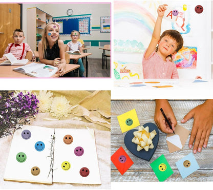 Glitter Dot and Smiley Face Stickers - Smiley Face Stickers for Kids - 500 Sheets of 1" Sheets, 10 Sheets of Colorful Glitter Dots and Glitter Stickers - School Planner - Classroom Supplies for Teachers - Image 2