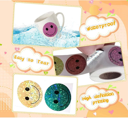 Glitter Dot and Smiley Face Stickers - Smiley Face Stickers for Kids - 500 Sheets of 1" Sheets, 10 Sheets of Colorful Glitter Dots and Glitter Stickers - School Planner - Classroom Supplies for Teachers - Image 4
