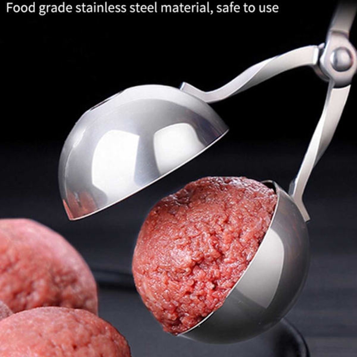 Stainless Steel Meatball Clamps - Pack of 2 - 304 Stainless Steel Meatball Clamps - Meatball Making Tools - Fish Ball Clamps - Round Rice Ball Maker - Image 3