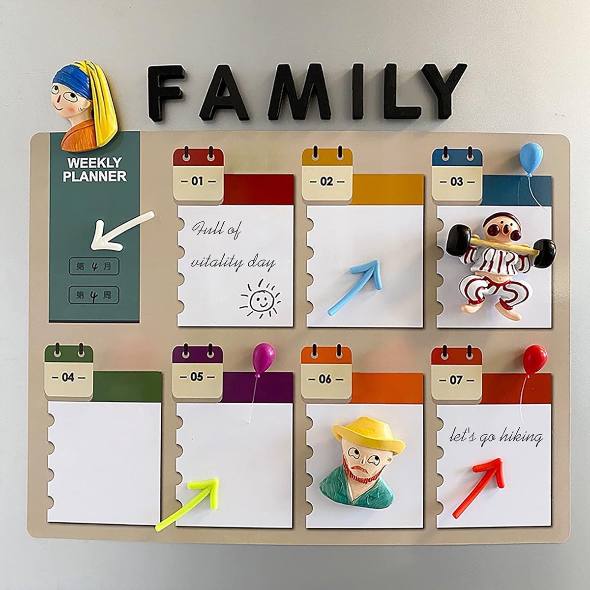 3D Arrow-Shaped Magnetic Notes - Fridge Magnets - 12-Piece Set for Whiteboard & Fridge - 2 Pieces in Each Color - Image 3