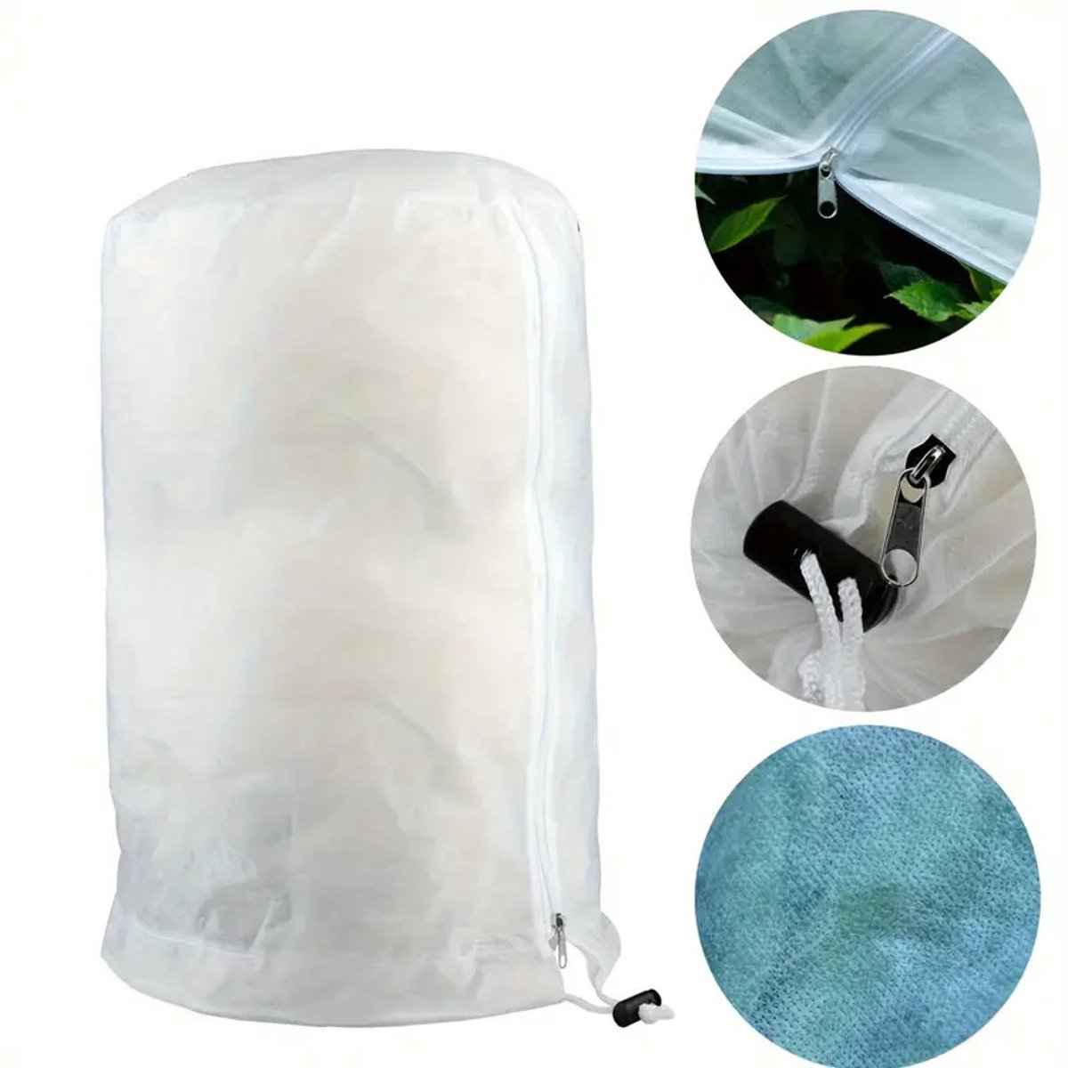 Plant Protection Bag - Reusable Plant Protection Bag with Drawstring - Garden Protection Bag - Frost Protection - Cold Protection - Winter - White - L-120x180cm - Image 2