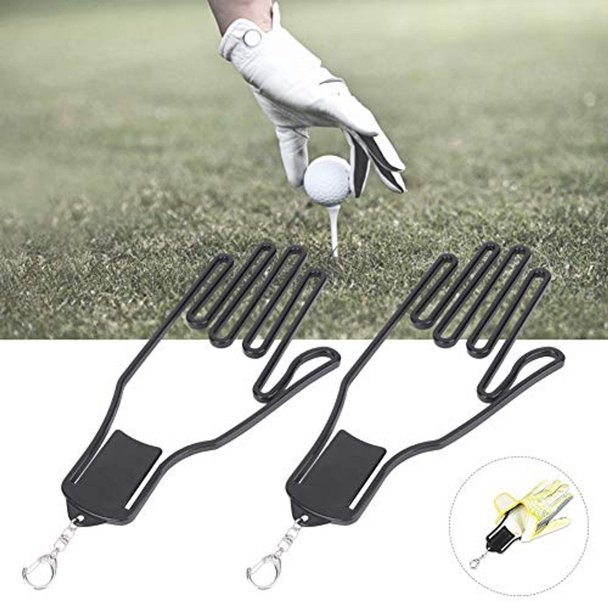 2-Pack Glove Supports - Black Plastic Frame to Prevent Deformation - For Golf & Outdoor Gloves - Image 3