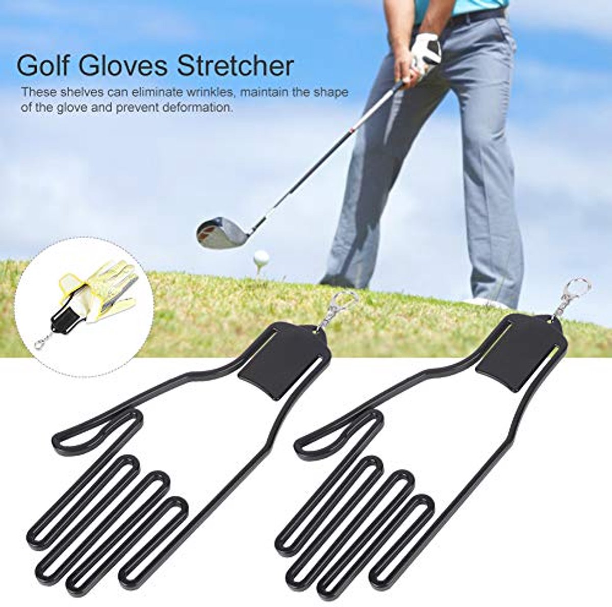2-Pack Glove Supports - Black Plastic Frame to Prevent Deformation - For Golf & Outdoor Gloves - Image 4