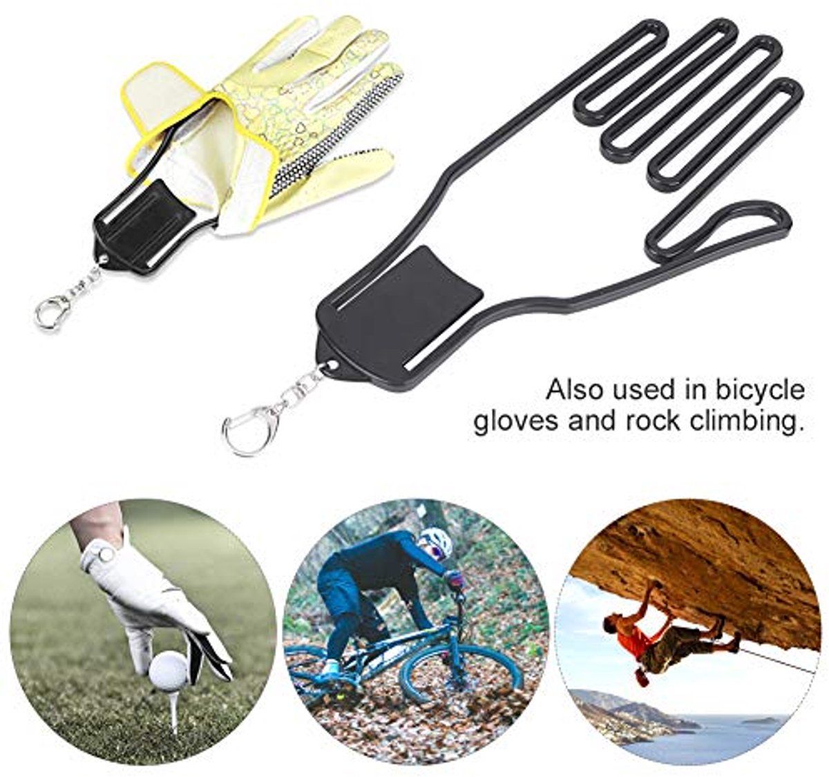 2-Pack Glove Supports - Black Plastic Frame to Prevent Deformation - For Golf & Outdoor Gloves - Image 5
