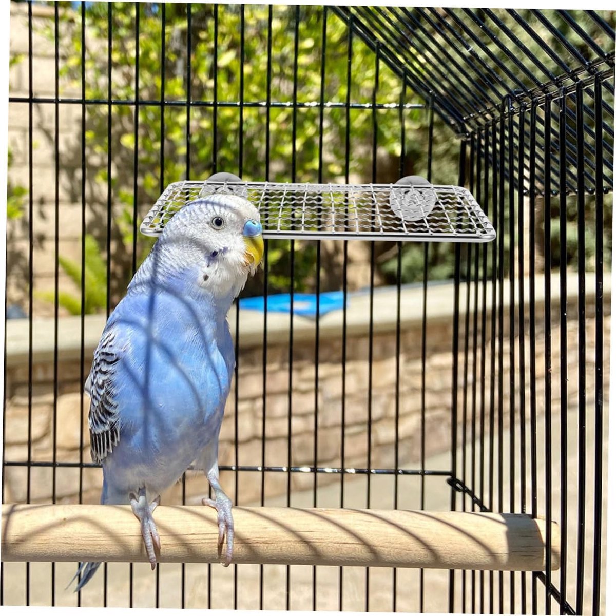 Bird Cage Accessories - Parrot Perch Made of Stainless Steel - Comfortable Resting Platform for Birds - Multifunctional Bird Cage Accessory - Modern Design - Suitable for Various Parrots, Provides Your Pet with a Comfortable Resting Place - Image 5