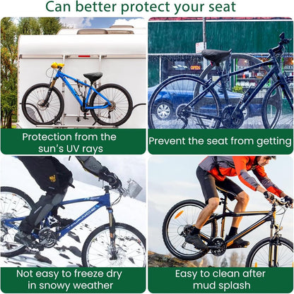 Waterproof Bicycle Saddle Cover with Drawstring - Black - Universal Size 24x27 cm - Protects Against Rain & Dirt - Image 4