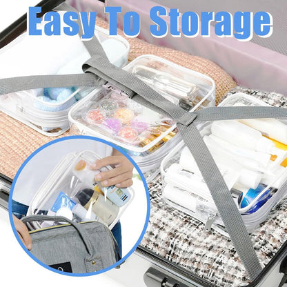 Storage Bag - 4 Pieces - Portable Storage Bag - Simple Makeup Bag - Foldable - Transparent - Image 2