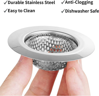 Drain Filter - 2-Piece - 2.79-Inch - Stainless Steel Shower/Bathtub Drain Cover - Bathtub Drain Filter, Suitable for Bathroom Vanities, Sinks, and Floor Drains - Image 2