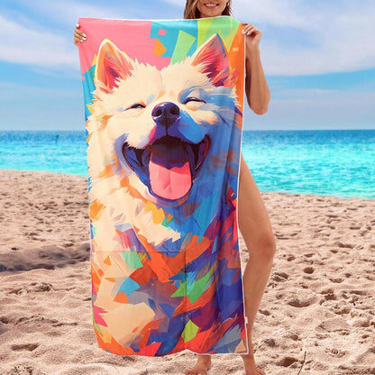 Beach Towel - 2-in-1 Foldable Beach Towel Backpack - Printed Bath Towel - Convertible Beach Mat & Carry Bag - Perfect Companion for Camping, Yoga & Travel（Pup） - Image 3