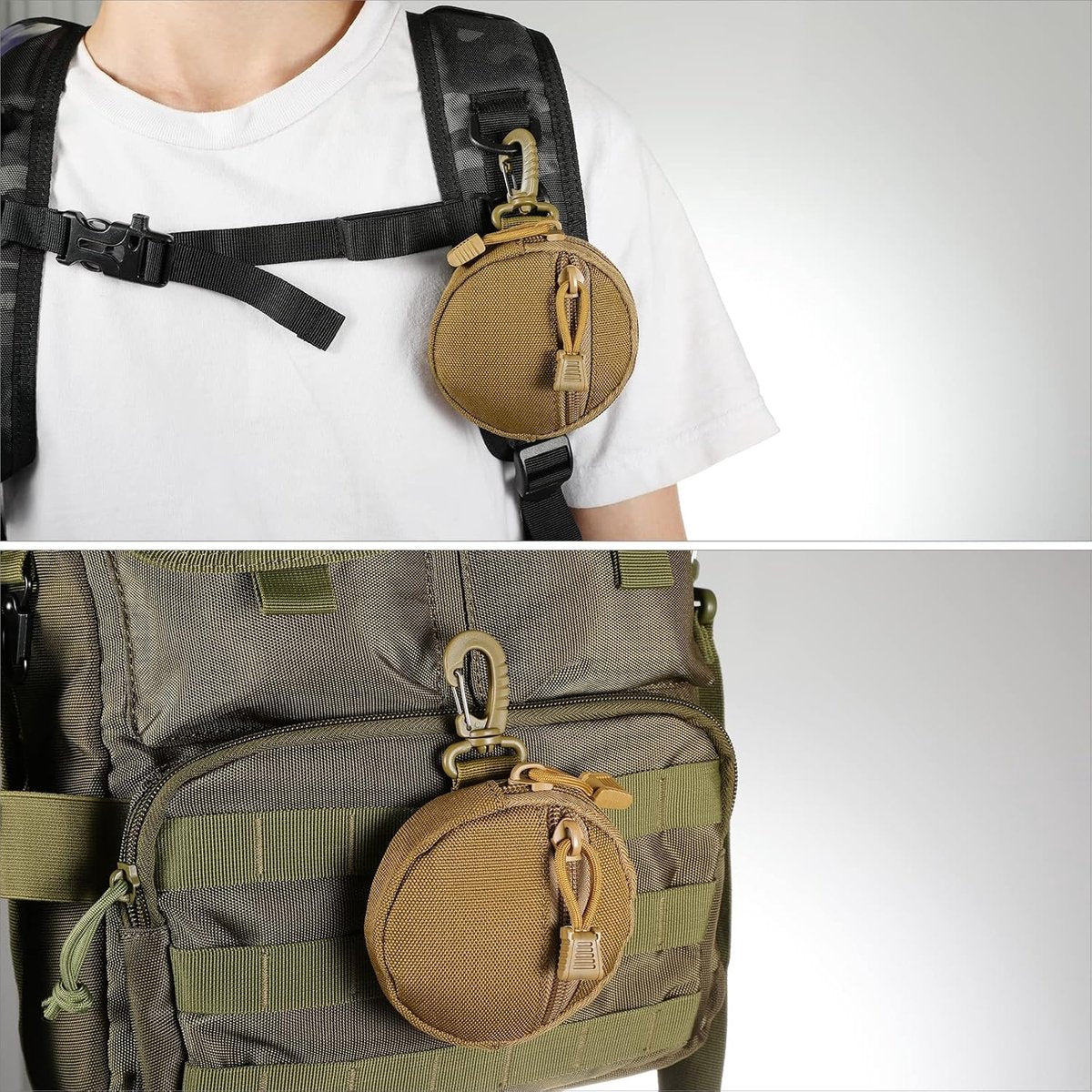 Storage Bag - Accessory Organizer - Compact Wallet for Daily Use - Suitable for Travel, Sports, Running, Camping and Other Indoor and Outdoor Activities - Set of 2 (Khaki) - Image 4